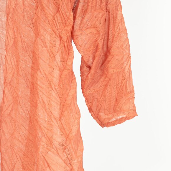 Issey Miyake Fete Terracotta Architectual-Pleated Perforated-Face Jacket - Picture 5 of 8